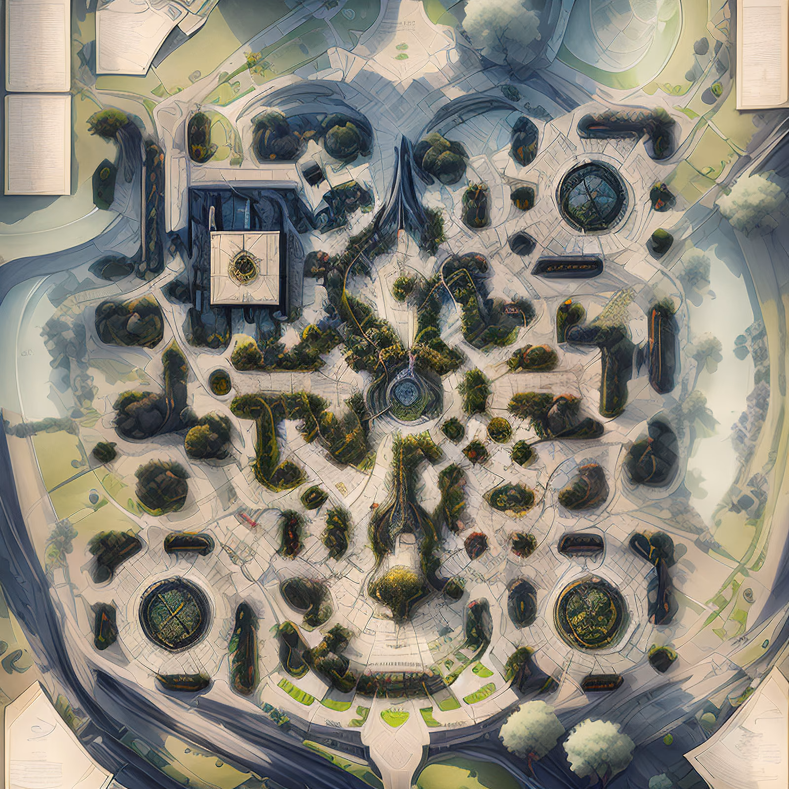 Aerial Fantasy City Map Concept QR Code Art — image 1