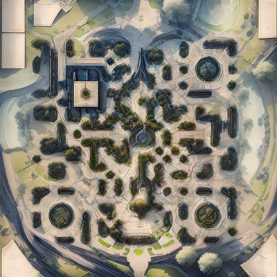 Aerial Fantasy City Map Concept QR Code Art — image 1