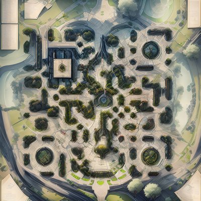 Aerial Fantasy City Map Concept QR Code Art