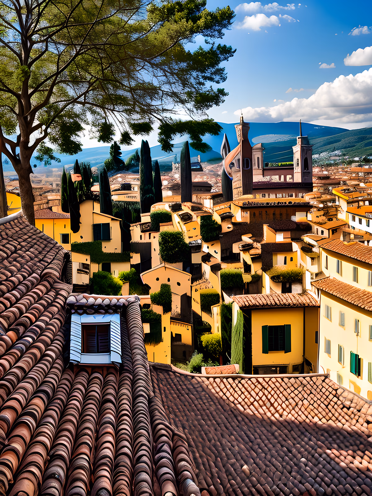 Tuscan Rooftops Photoreal QR Code Art — image 1