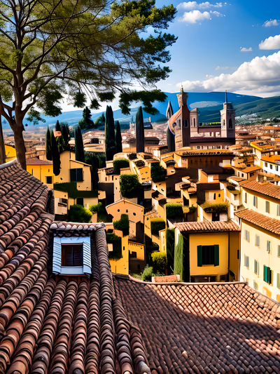 Tuscan Rooftops Photoreal QR Code Art — image 1