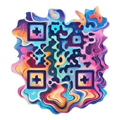 Liquid Abstract Vector QR Code for Stickers