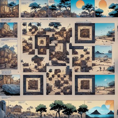 Comic Storyboard Panels Landscape QR Code for Posters