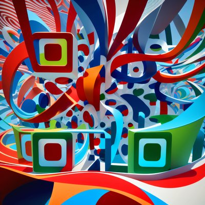 Абстрактная скульптура из лент: 3D QR-код