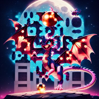 Cute Pink Dragon 3D Cartoon QR Code for Posters