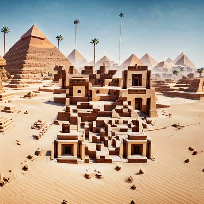 Egyptian Desert Pyramids Realistic QR Code for Posters