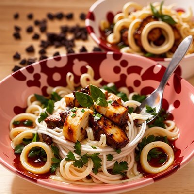 Noodle Bowl Food Photo QR Code for Restaurant Menus