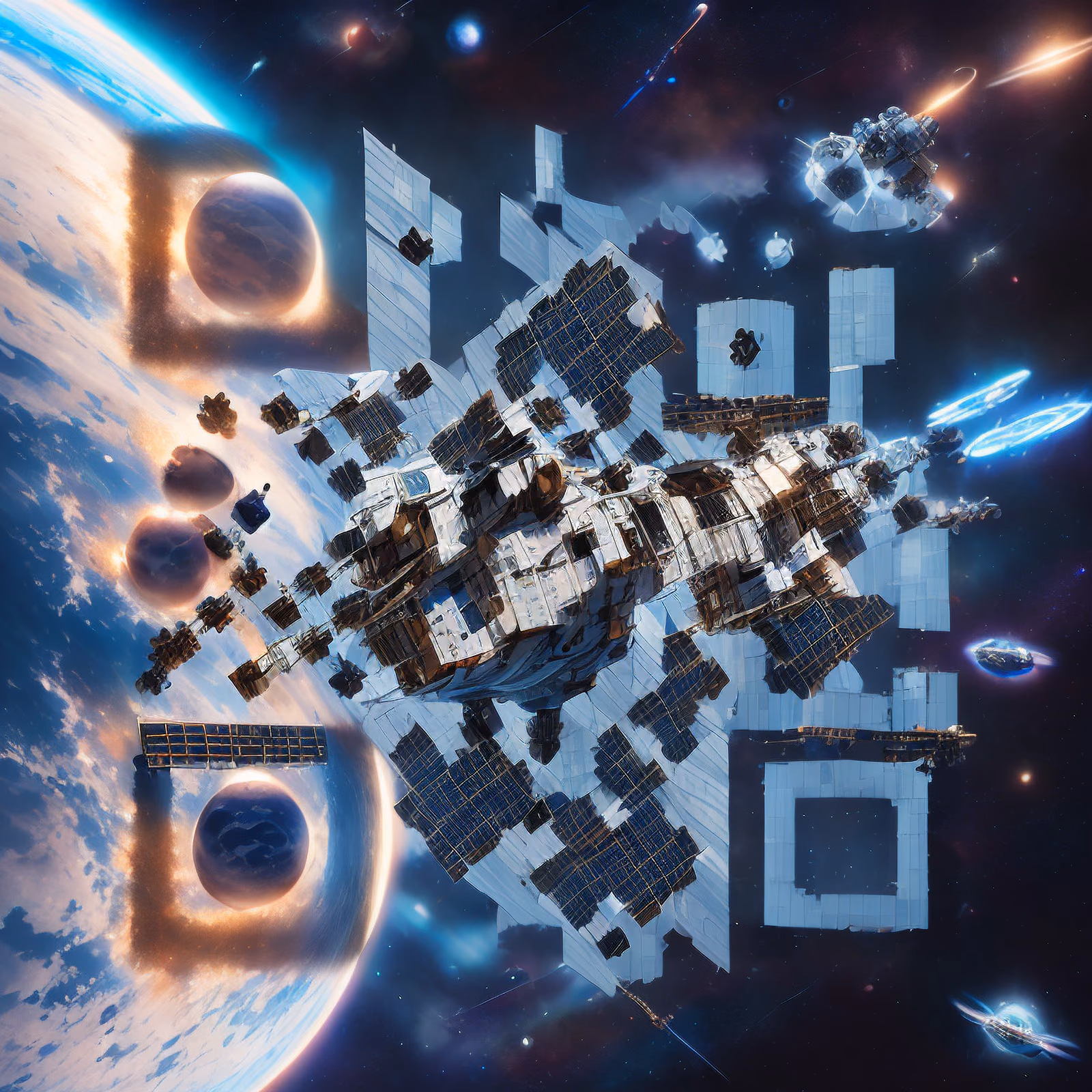 Space Station Concept Art QR Code for Posters — image 1