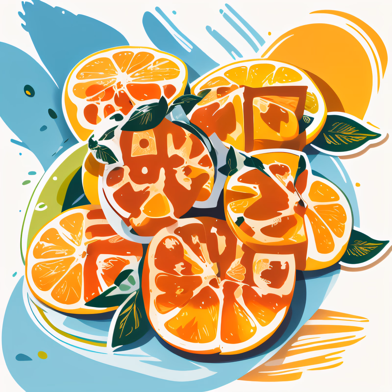 Orange Slices Vector QR Code for Stickers — image 1