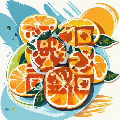 Orange Slices Vector QR Code for Stickers