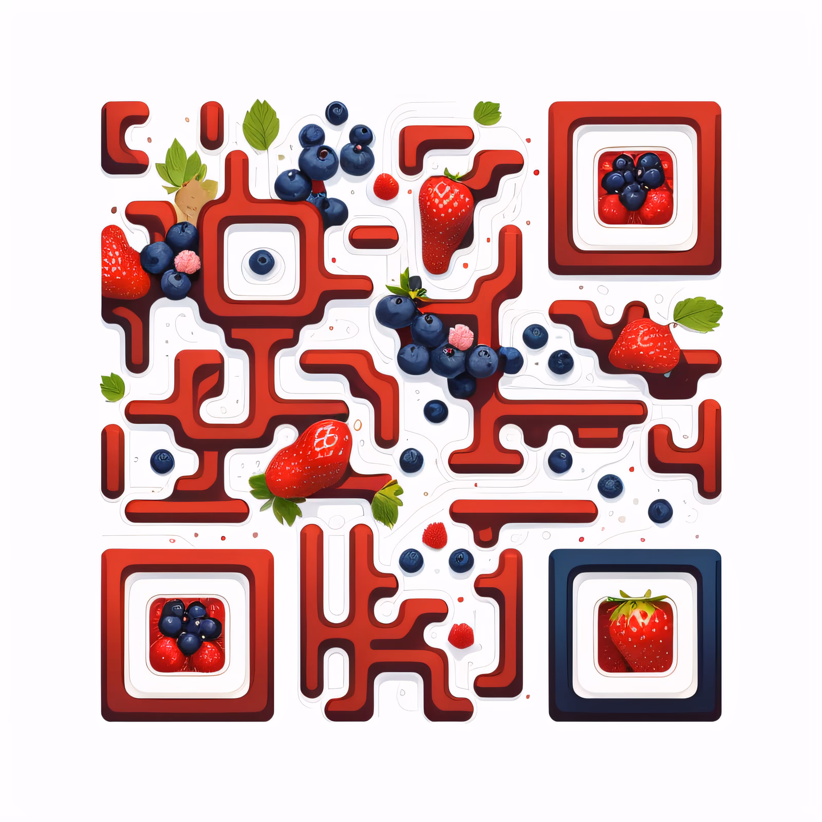Векторный QR-код «Летние ягоды» для упаковки — изображение 1