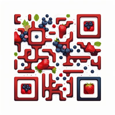 Summer Berry Vector QR Code for Packaging