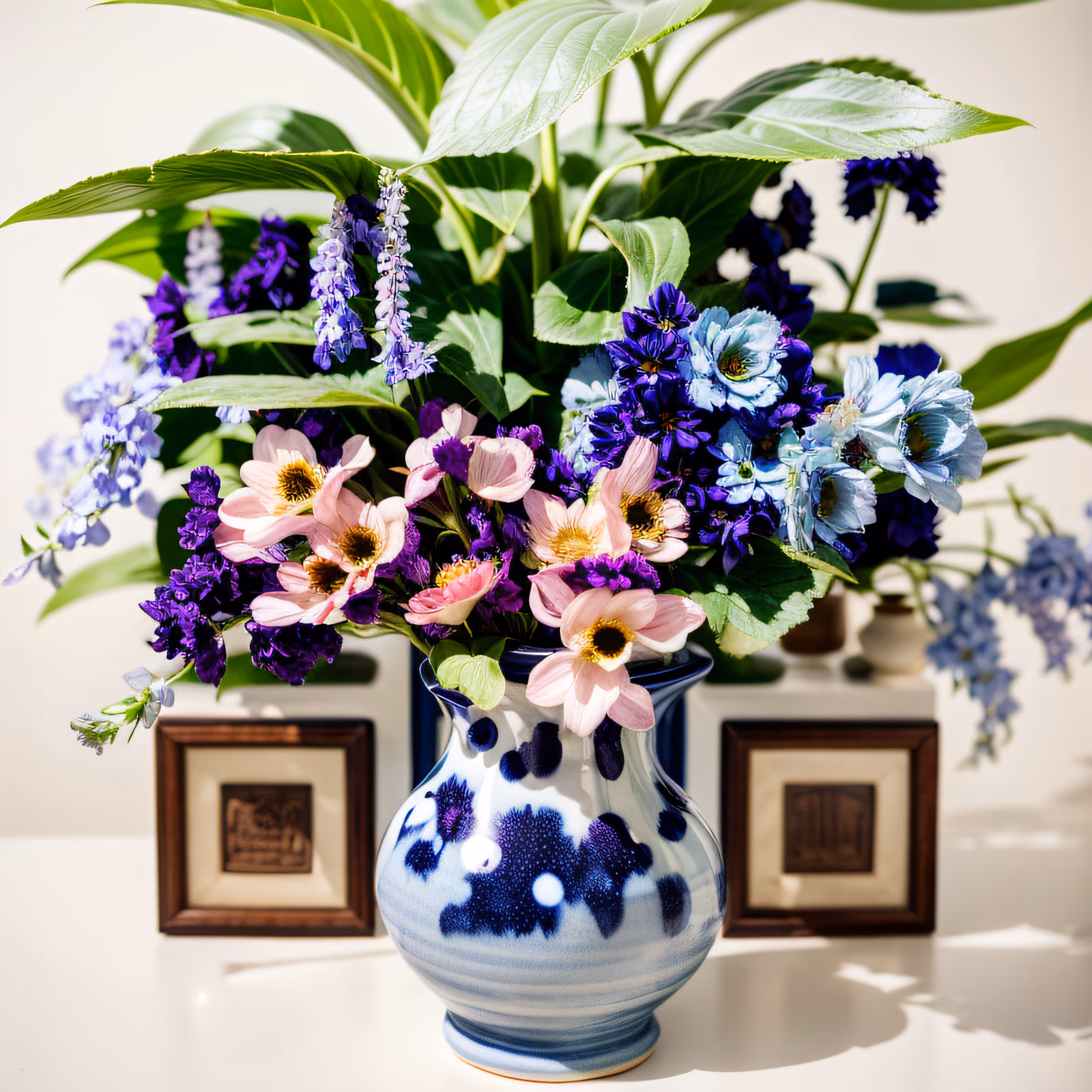 Blue Delphinium Bouquet Photo QR Code Art — image 1