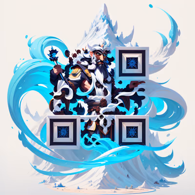 Bearded Mountain Deity Game Art QR Code for Posters — image 1