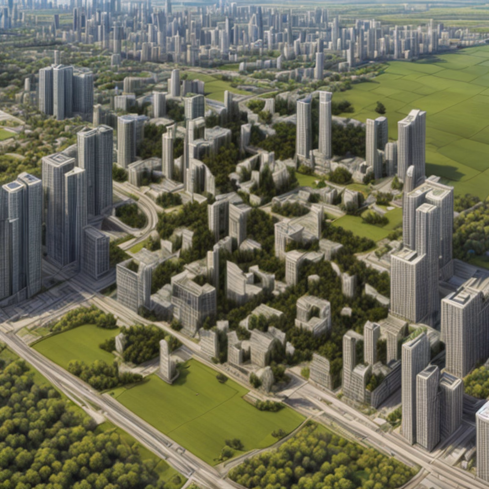 Aerial Green City Photorealistic QR Code for Brochures — image 1