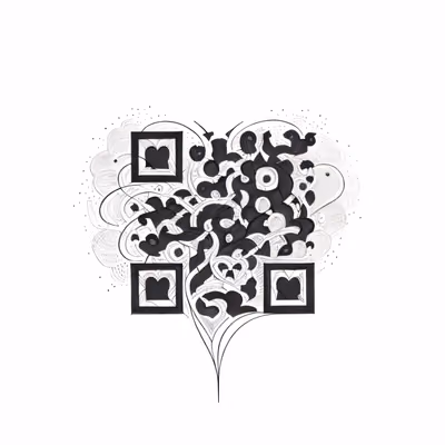 Wisteria Vine Heart Tattoo QR Code for Temporary Tattoos — image 1