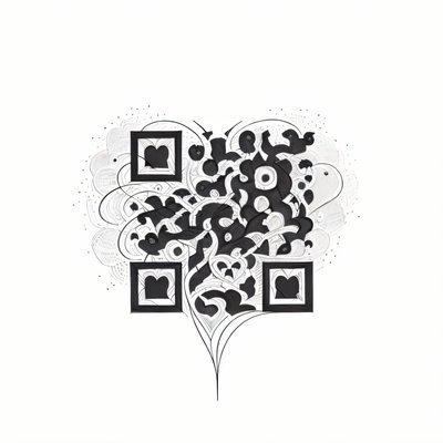 Wisteria Vine Heart Tattoo QR Code for Temporary Tattoos