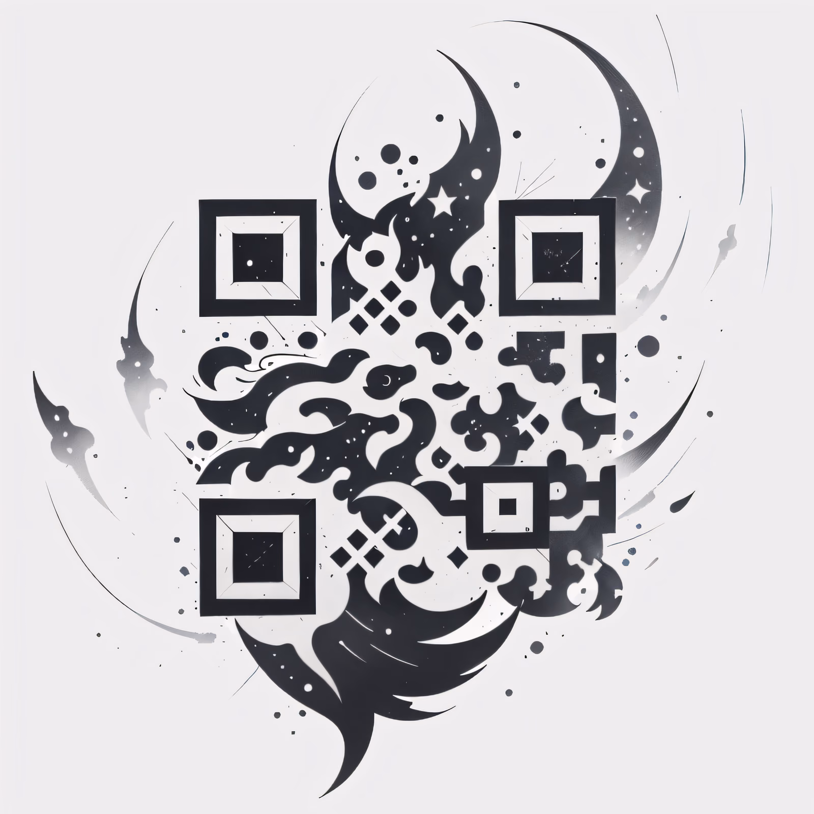 Comet Tail Ink Tattoo QR Code for Temporary Tattoos — image 1