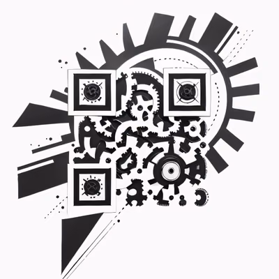 Interlocking Gears Tattoo Ink QR Code for Temporary Tattoos — image 1