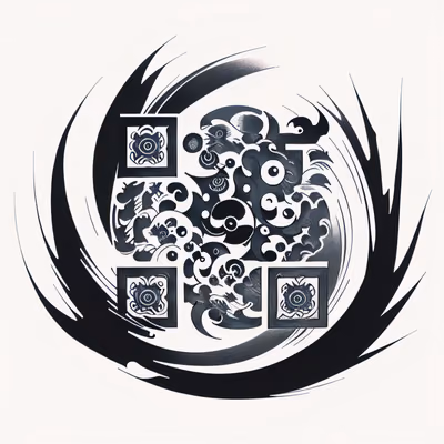 Волна инь-ян: QR-код для временных татуировок — изображение 1