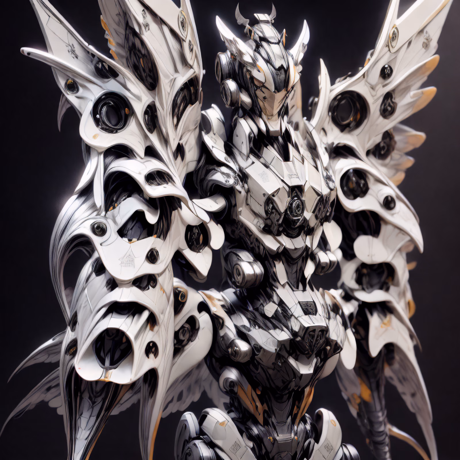 Winged Mecha Armor 3D Render QR Code for Posters — image 1