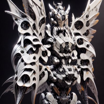 Winged Mecha Armor 3D Render QR Code for Posters