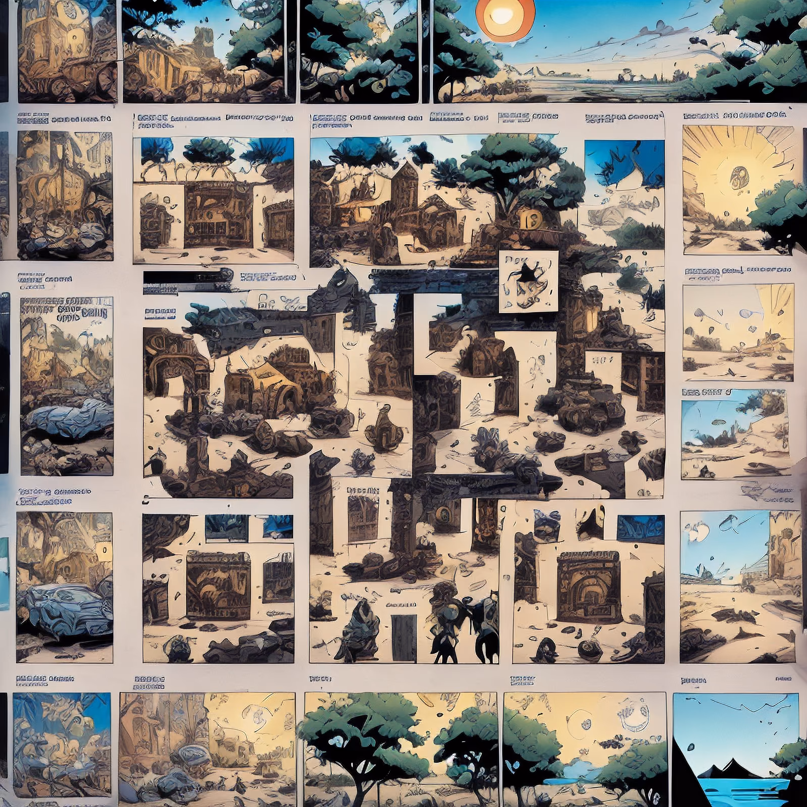 Comic Panel Ruins Storyboard QR Code for Posters — image 1