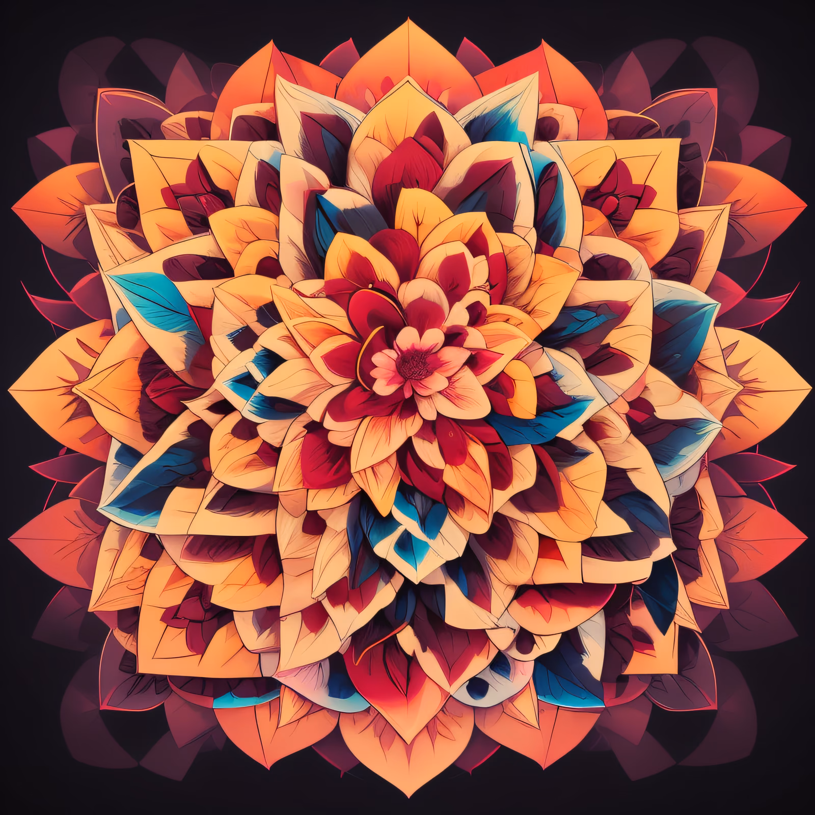 Layered Petal Flower Mandala QR Code for Apparel — image 1