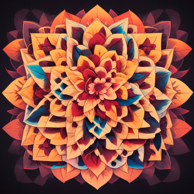 Layered Petal Flower Mandala QR Code for Apparel — image 1