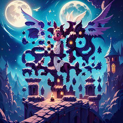 Moonlit Castle Gargoyle Fantasy QR Code for Book Covers