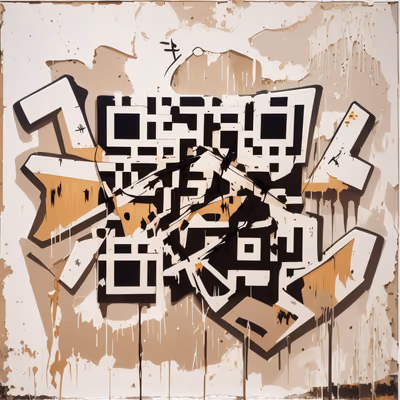 Граффити с блочными буквами: QR-код для постеров — изображение 1