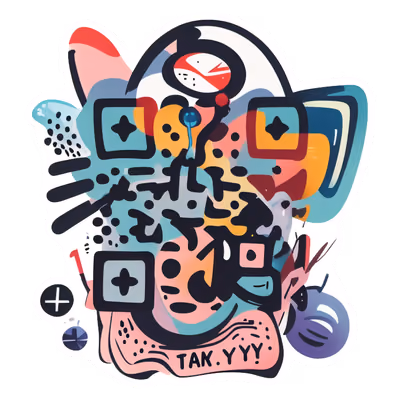 Игривые абстрактные кляксы, вектор: QR-код для наклеек — изображение 1