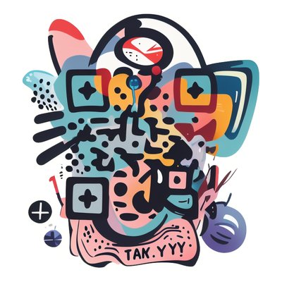 Playful Abstract Blob Vector QR Code for Stickers