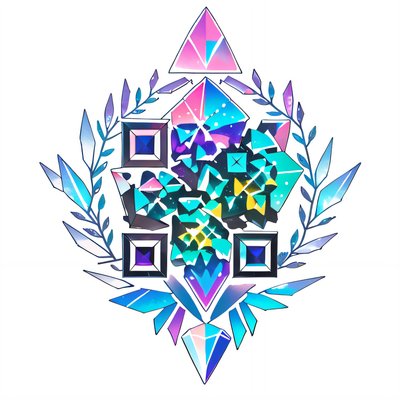 Rainbow Crystal Cluster Tattoo QR Code for Temporary Tattoos