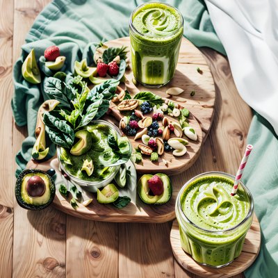 Green Smoothie Avocado Food Photo QR Code for Restaurant Menus