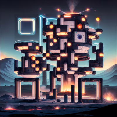 Lunar Outpost Retrofuturism QR Code for Posters — image 1