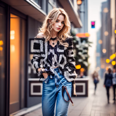 Street Fashion Woman Portrait QR Code for Posters — image 1