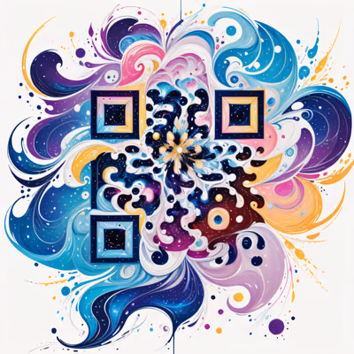 Небесная мандала галактики: QR-код в стиле космического искусства — изображение 1