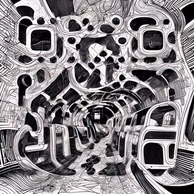 Subway Tunnel Zentangle Ink QR Code for Posters — image 1