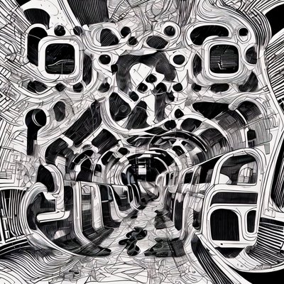 Subway Tunnel Zentangle Ink QR Code for Posters