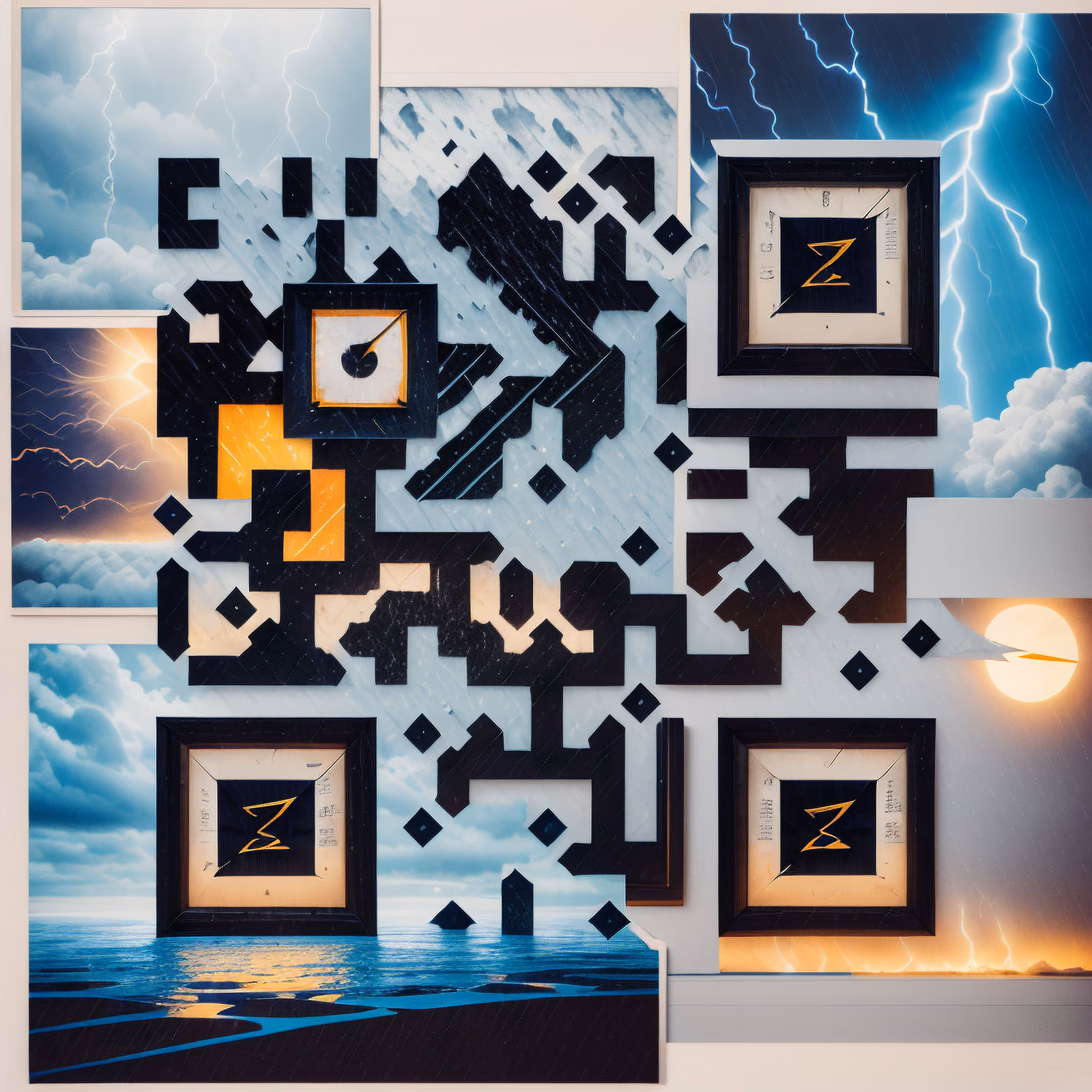 Storm Weather Collage QR Code for Posters — image 1