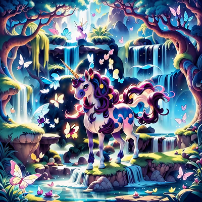 Pastel Unicorn Waterfall Fantasy QR Code for Book Covers — image 1