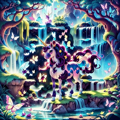 Pastel Unicorn Waterfall Fantasy QR Code for Book Covers