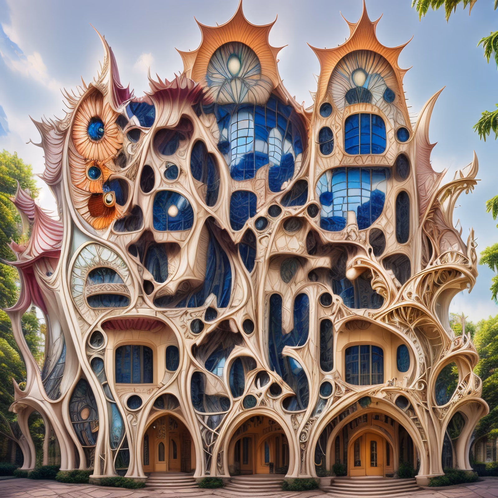 Organic Art Nouveau Building QR Code Art — image 1