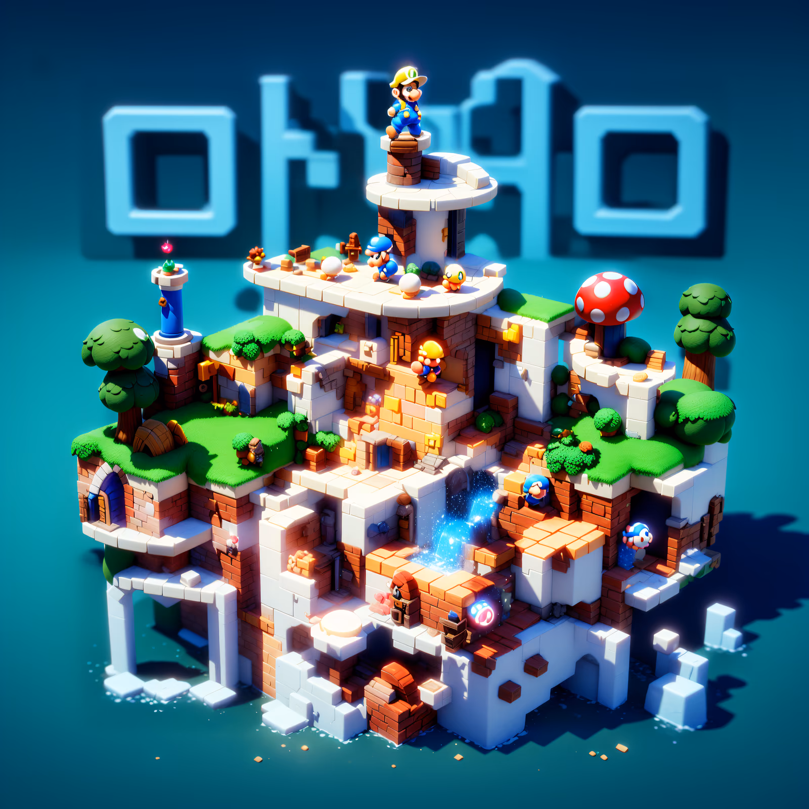 Воксельный мини-мир Марио: QR-код для постеров — изображение 1