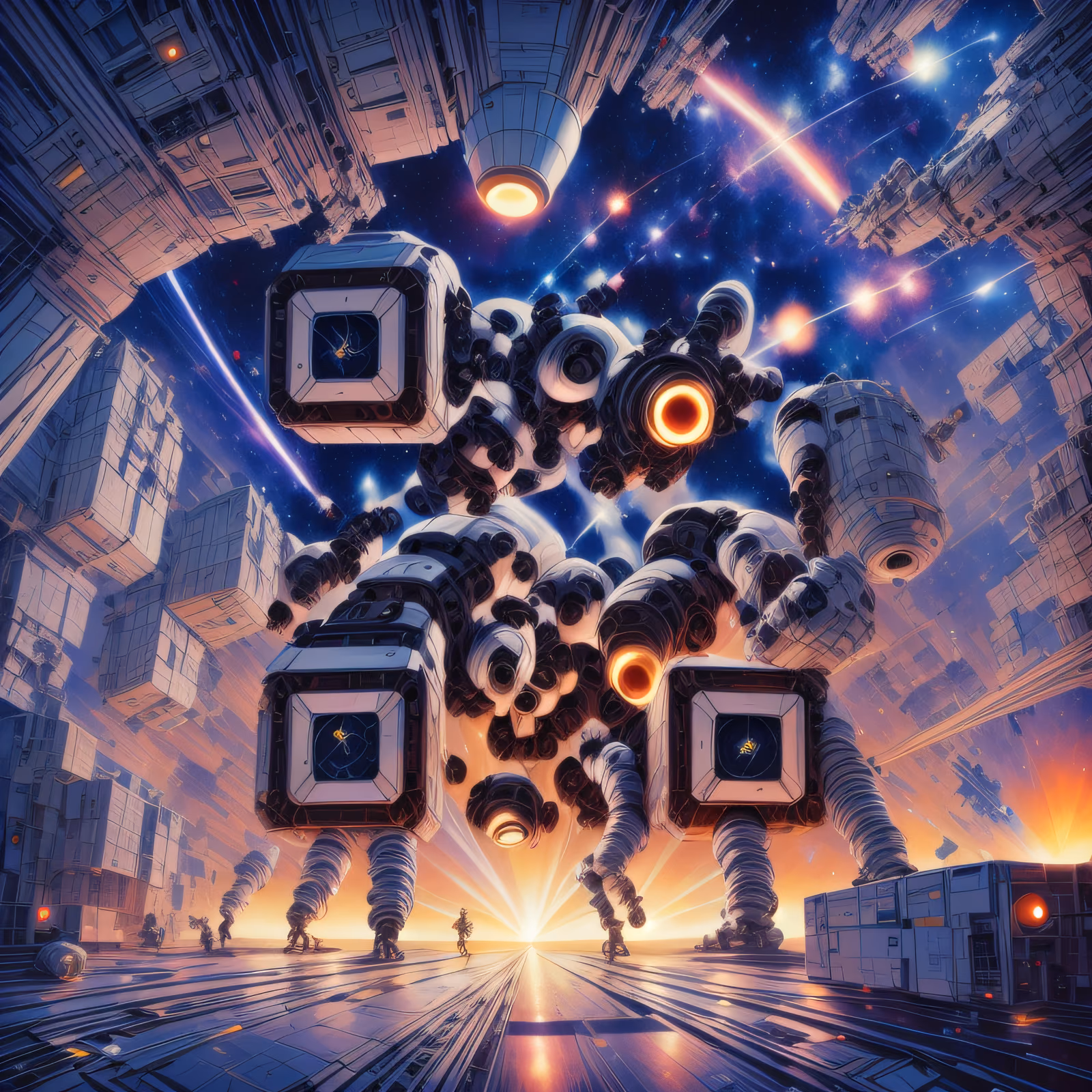 Space Station Mech Concept Art QR Code for Posters — image 1