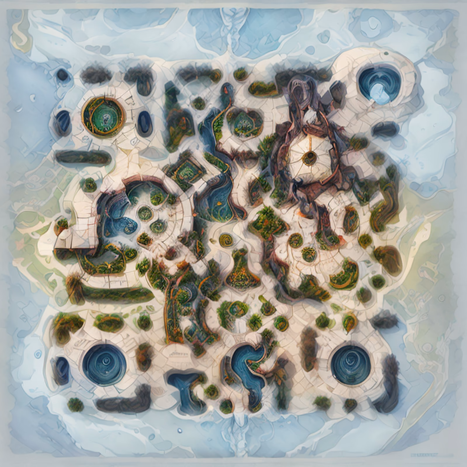 Fantasy Island Map Concept Art Water QR Code for Posters — image 1