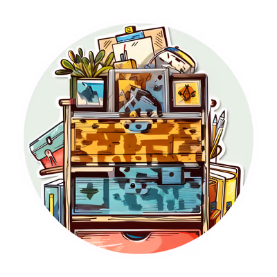 Filing Cabinet Vector Illustration QR Code for Stickers — image 1