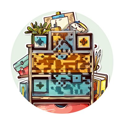 Картотечный шкаф: векторная иллюстрация с QR-кодом для стикеров
