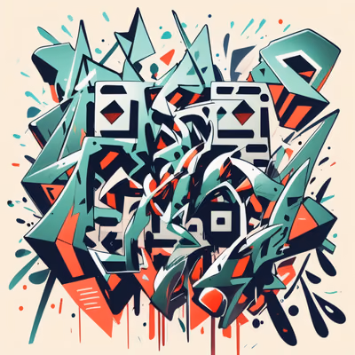 Wildstyle Graffiti Lettering QR Code for Apparel — image 1